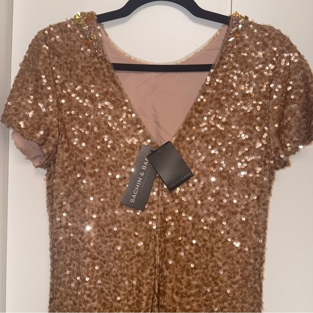 NWT | Sachin + Babi Honey Shiloh Sequin Gown Size 8 - Picture 13 of 17